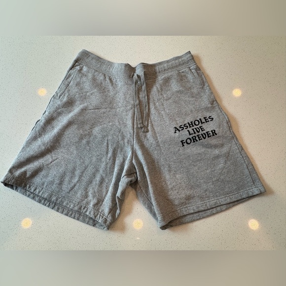 A$$holes Live Forever Unisex Sweat Shorts- XXL Grey NWOT pockets ALF A.L.F. - Picture 1 of 7